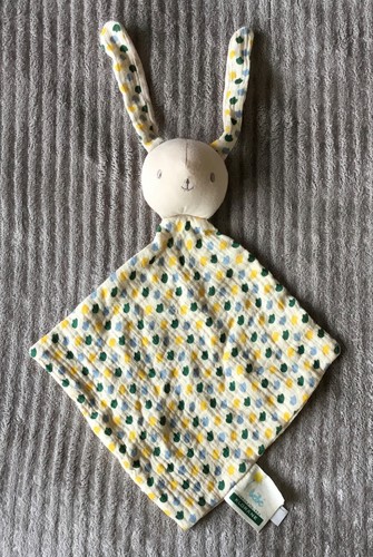 Doudou lapin beige jaune - beige, vert