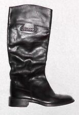 CELINE Bottes Cavalières Plates Cuir Noir P 37 TBE