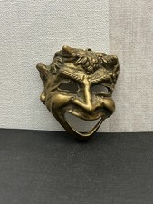 Masque ancienne art déco, masque de diable en bronze