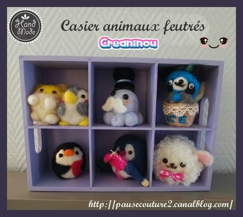 Casier animaux feutrés laine
