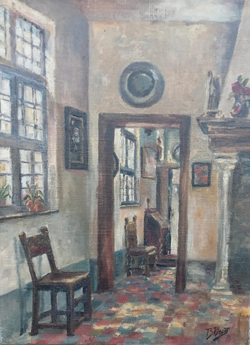 Tableau ancien huile - tableau,