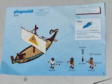 PLAYMOBIL MANUELS INSTRUCTIONS DE MONTAGE REF 4241 BATEAU ÉGYPTIEN GALÈRE