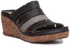 EL NATURALISTA N402 4 Bracelet Compensé Talon Femmes Sandale Noire UK 3 - 8