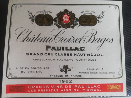 Etiquette vin château croizet - vin,