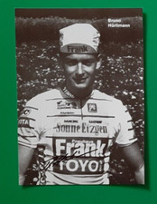 CYCLISME carte cycliste BRUNO HURLIMANN équipe FRANK TOYO 1990 Signée
