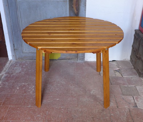 Table ronde pin - ronde, en