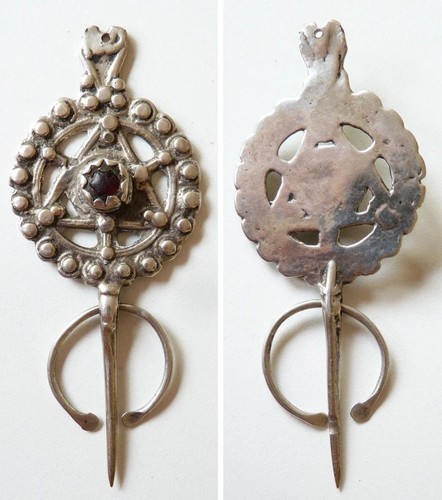 Fibule argent massif - en,
