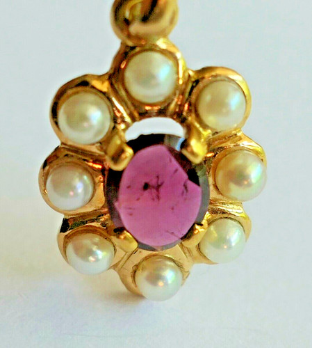 Pendentif améthyste perles - pendentif, or