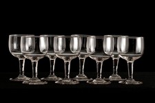 8 Verres Ballon Anciens en Verre Soufflé