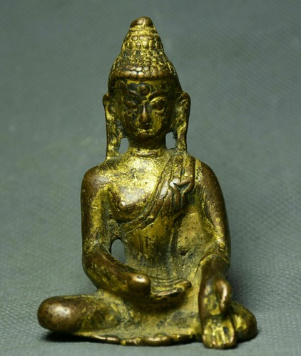 7cm old tibet bronze gilt - old,