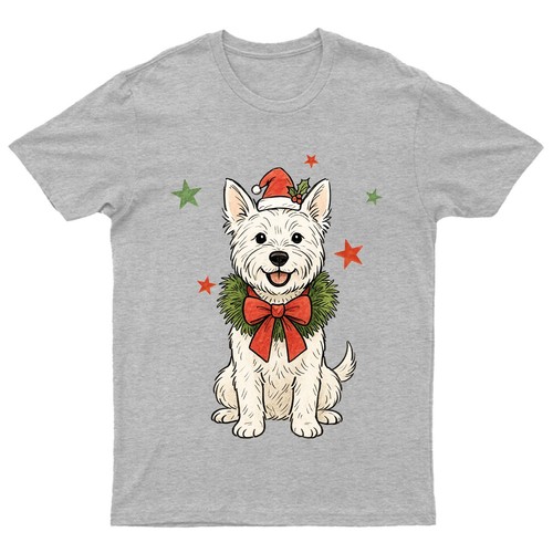 Shirt noël westie dog - t-shirt,