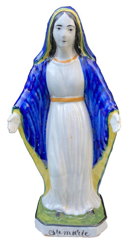 Vierge marie statuette faience - vierge,