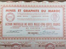 Casablanca Maroc 1956 Mines et Graphite du Maroc Rare Action
