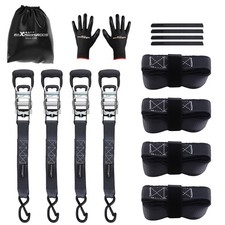 Sangle d'Arrimage 2.4m for Auto Moto VTT 787kg Set Crochet S Noir 4pcs