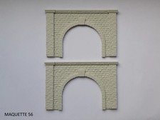 N 2 entrées de tunnel voie double ferroviaire 1/160 décor train maquette 56