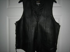 Jamin Leather Mans Vest with Harley HOG Patches