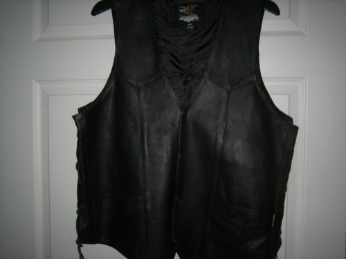 Jamin leather mans vest with - leather,