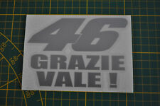 STICKERS  SILVER   GRAZIE VALE  46   ROSSI  GP ,vr46 autocollant moto FLUO 