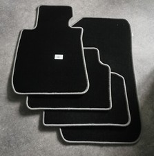 4 Tapis Sol Bmw Série 3 E90 E91 Berline Break Velours NOIR Bords GRIS 700g/m2