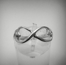 Bague en argent sterling véritable infini massif poinçonné 925 fait à la main
