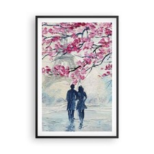 Affiche Poster 61x91cm Tableaux Image Photo Couple Paris Arbre Wall Art