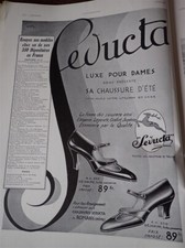 chaussures dame SEDUCTA + ORFEVRERIE PERRIN publicité papier ILLUSTRATION 1932