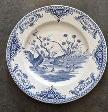 ASSIETTE AU COQ GIEN BLEU