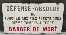 Ancienne Grande plaque Signalisation Danger De Mort/signalétique Vintage 