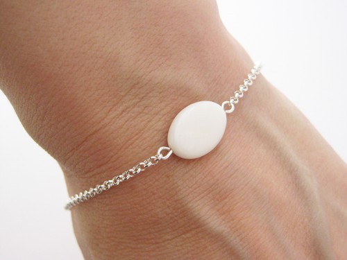Bracelet nacre argent - bracelet,