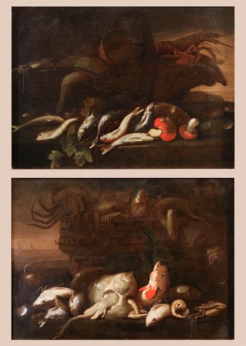 Grand tableau ancien - grand, paire