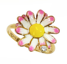 Bague fleur émaillée