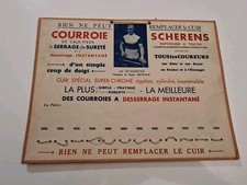 PLAQUE PUB CARTON CYCLISME COURROIE CALE PIED SCHERENS COUREURS CYCLISTE SPORT