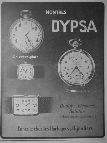 Publicité 1925 montres - montres, dypsa