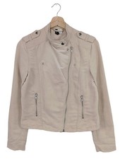 H&M DIVIDED Veste motard Dames Veste T EU 36 blanc cassé style décontracté