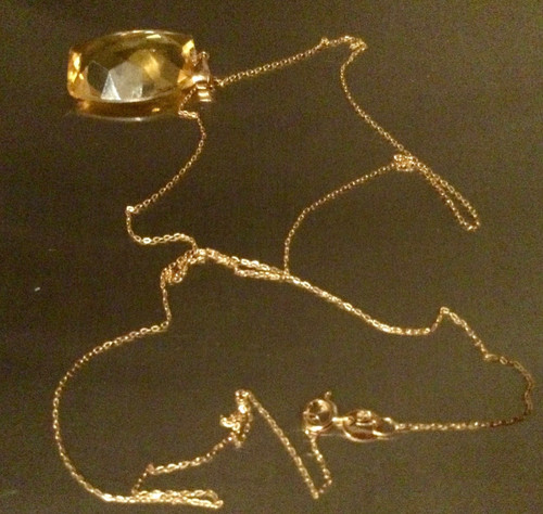 Collier jaune 18 - collier, or