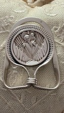 Ancien pince à billet MURAT EN ARGRNT Saint enfant Jesus silver antique