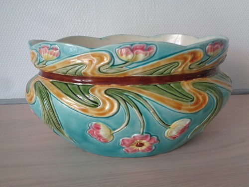 Ancienne jardiniere barbotine - ancienne,