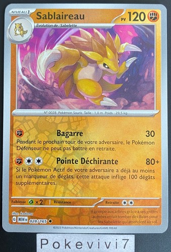 Carte pokemon sablaireau - carte,