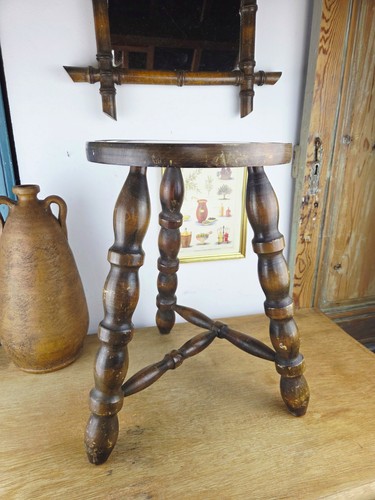 Tabouret bois brut - vintage, –