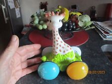 Ancien Jouet en Plastique de Plancher Vulli Rumilly Sophie la Girafe à Roulettes