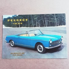 PEUGEOT 404 CABRIOLET 2 + 2 Feuillet publicitaire automobile