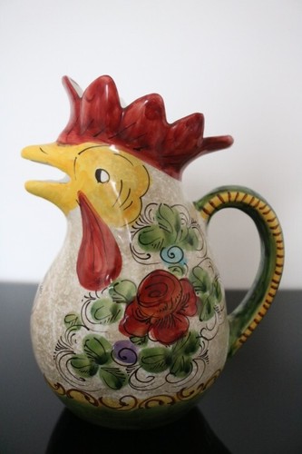 Vintage pichet barbotine coq - vintage,