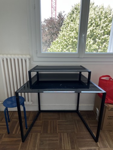 Bureau verre noir - bureau,