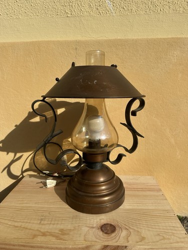 Lampe ancienne cuivre et - lampe,