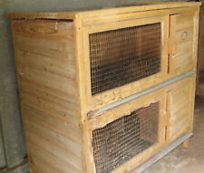 Clapier à lapins d'exterieur en bois sur 2 niveaux, 1m10 X 1m10 prof 0m55