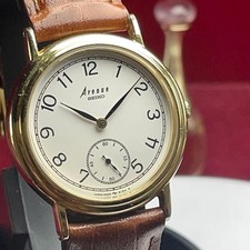 Montre SEIKO AVENUE Small Second Quartz 1996 cadran blanc bracelet cuir