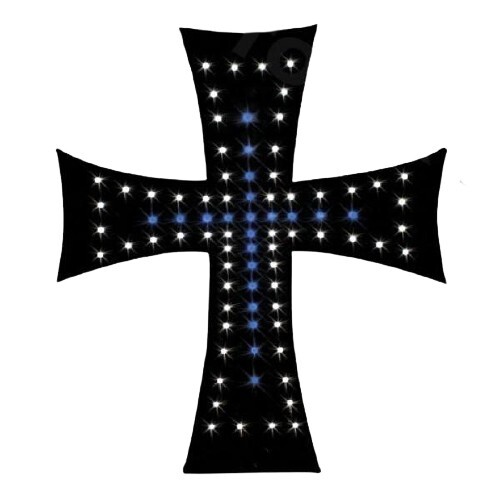 24v blanc bleu led cross - 24v, signe