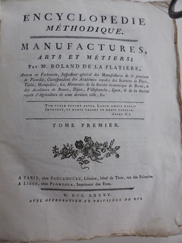 Encyclopédie méthodique arts - encyclopédie,
