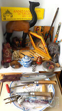 Lot 5 Brocante d'objets vintage Déco Assiette révo Pub Opinel Sculpture Montre
