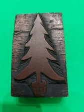 SAPIN NOEL GRAVURE SUR LINOGRAVURE OU SUR LINOLEUM / CLICHE d' IMPRIMERIE TYPOGR